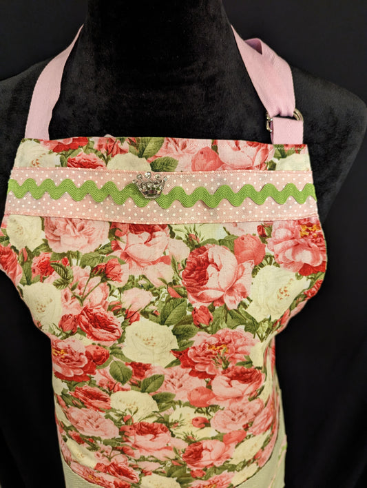 Peonies & Succulent Custom Hostess Double-Sided Apron