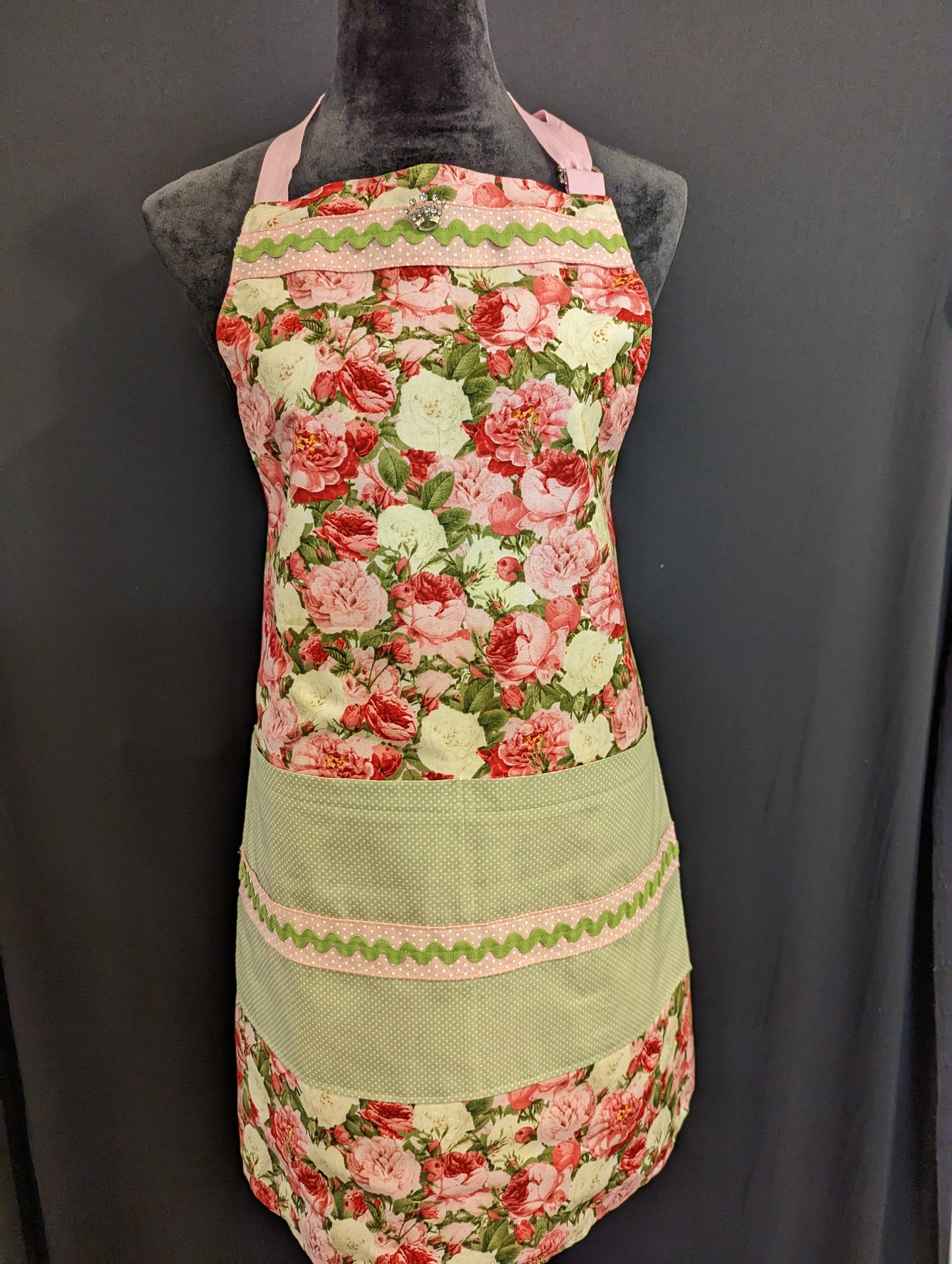 Peonies & Succulent Custom Hostess Double-Sided Apron