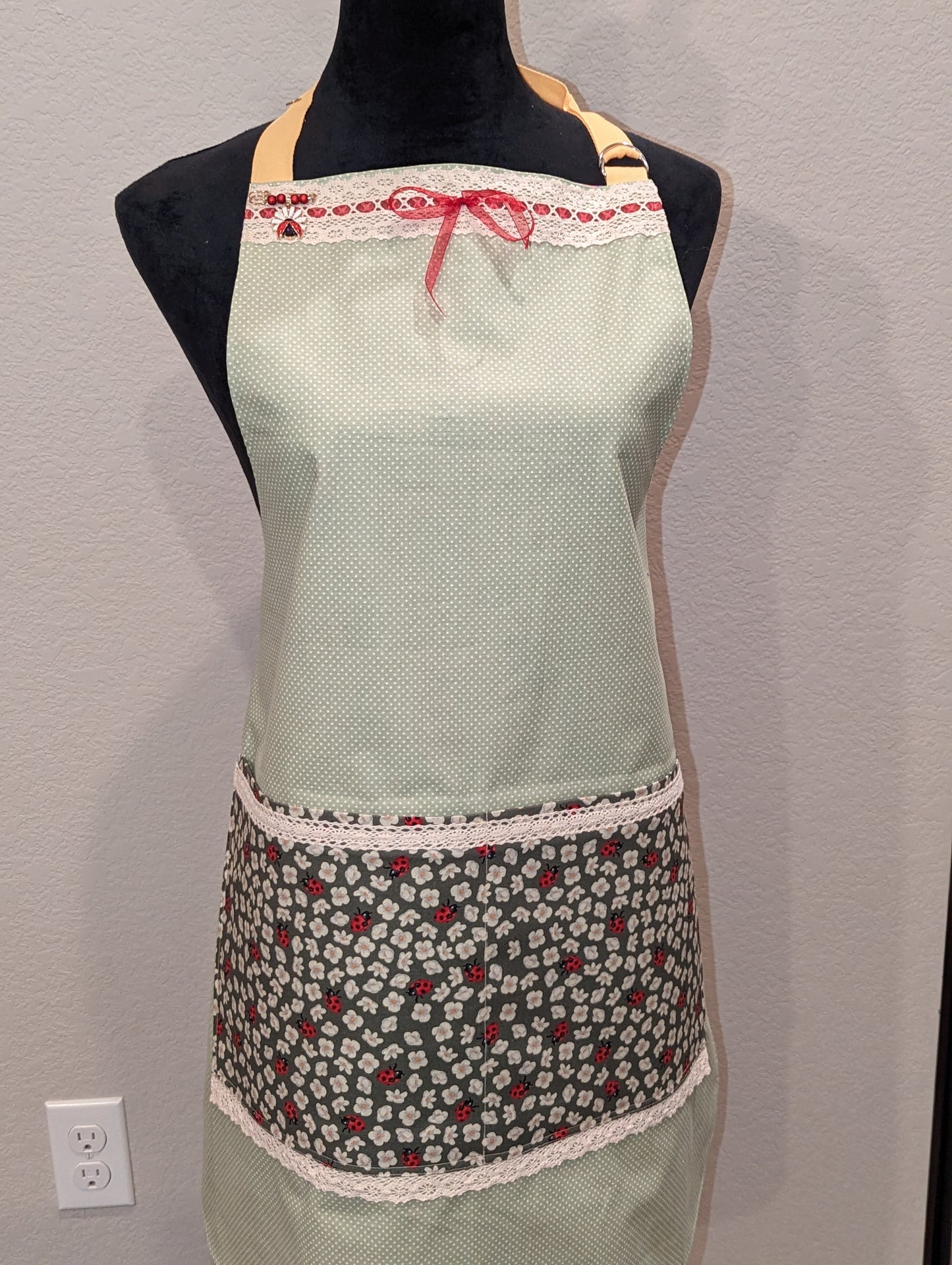 Easter Gnome/Lady Bug Custom Hostess Apron