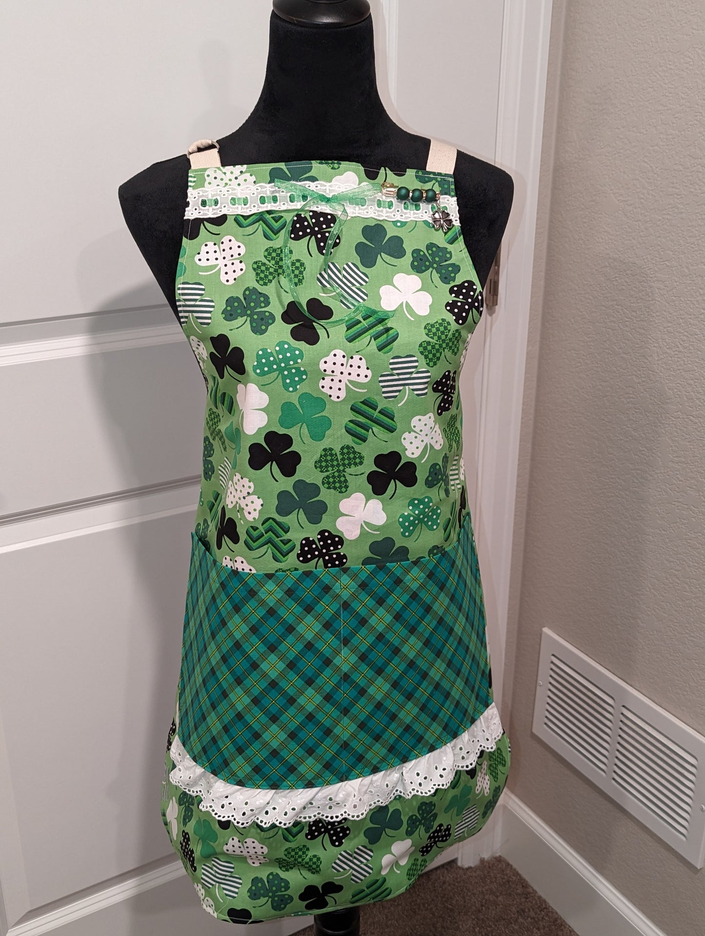 St. Patrick's/Easter Custom Double-Sided  Hostess Apron