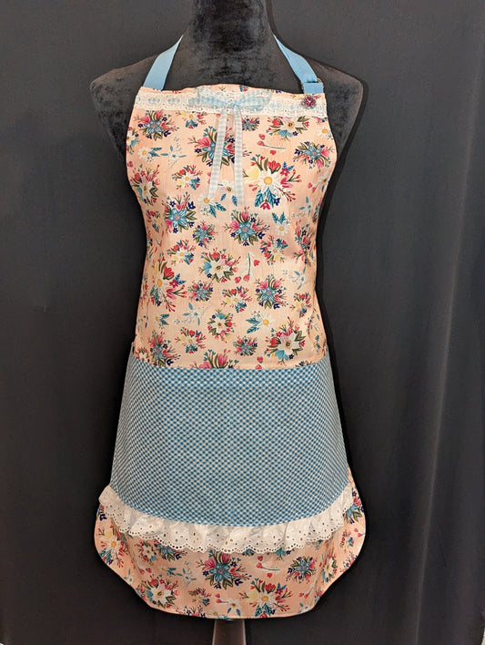 Spring Flowers & Kitties Custom Double-Sided Hostess Apron